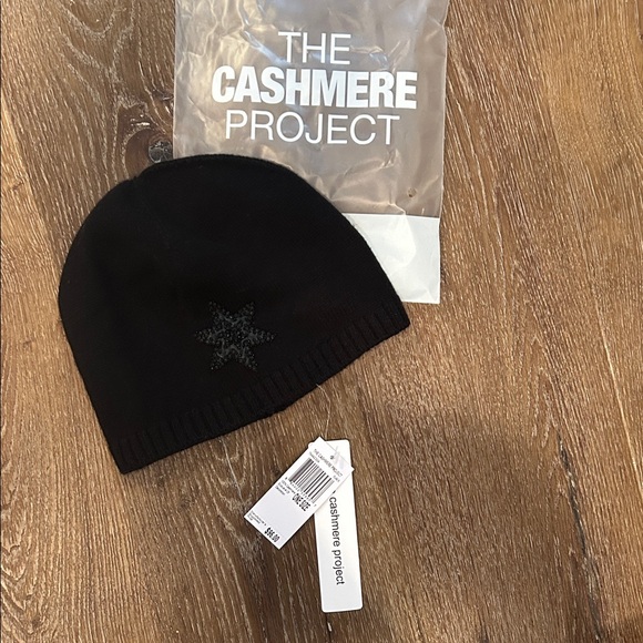 The Cashmere Project Accessories - The Cashmere Project Black Star Beanie